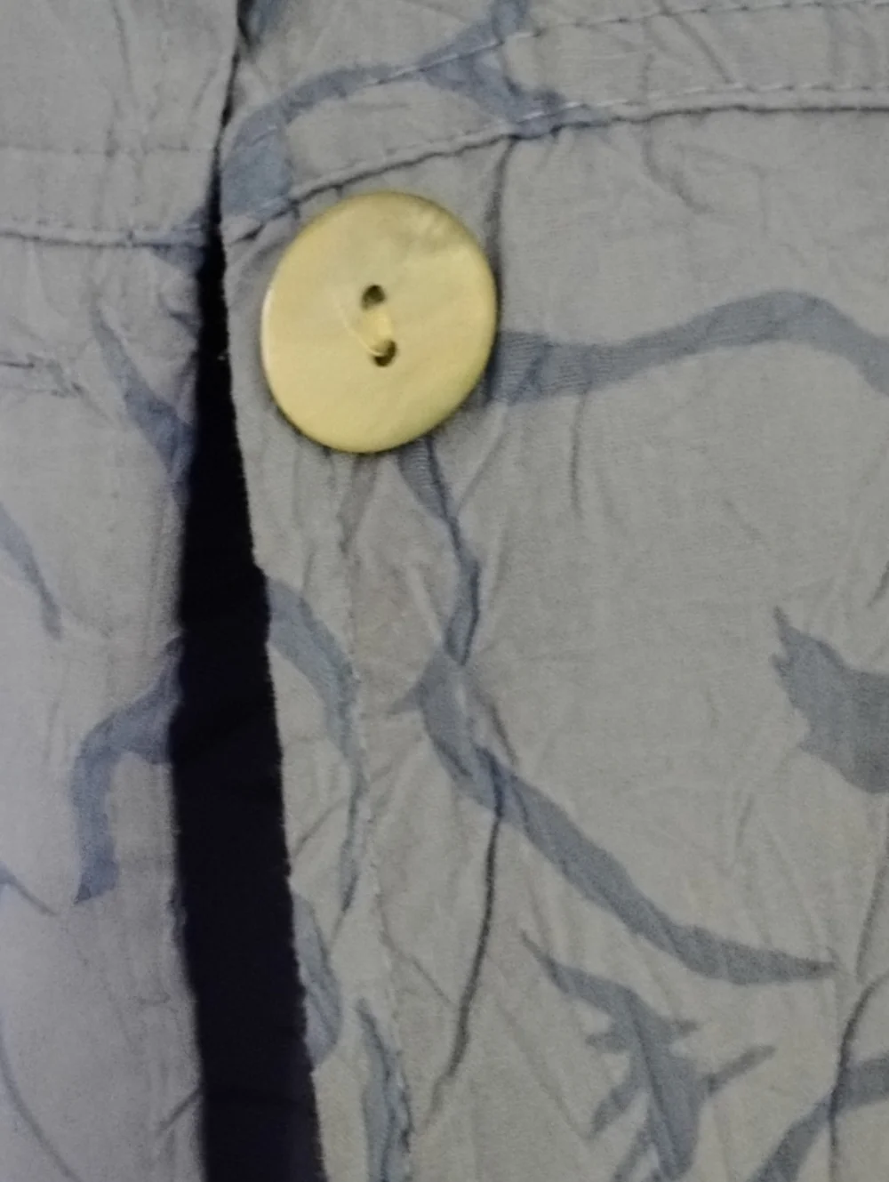 Denim&Co Light Blue Floral Button-Down Blouse with Coordinating Tank Top Medium